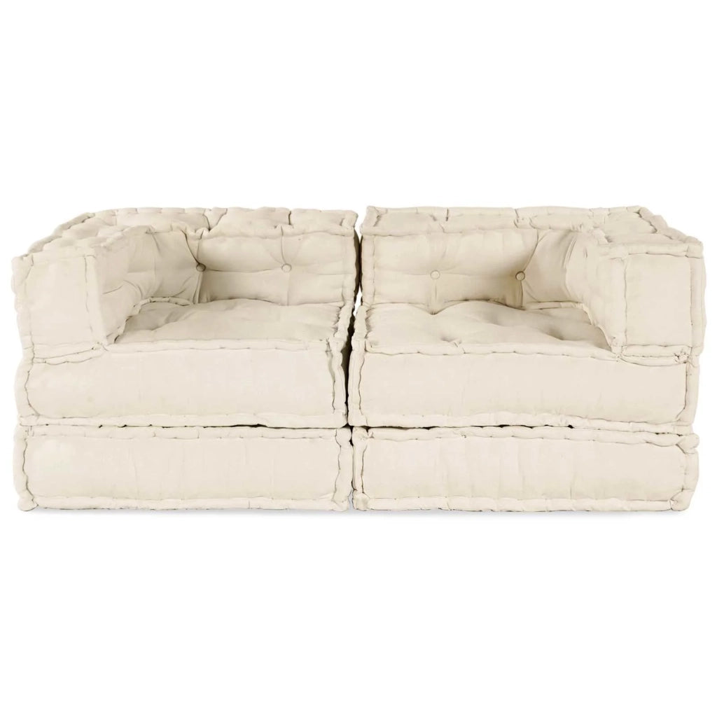 Unità di Divano Modulare 2 pcs Crema 140 x 70 x 56 cm Tessuto 3315061
