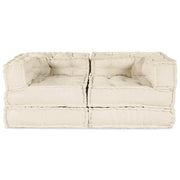 Unità di Divano Modulare 2 pcs Crema 140 x 70 x 56 cm Tessuto 3315061
