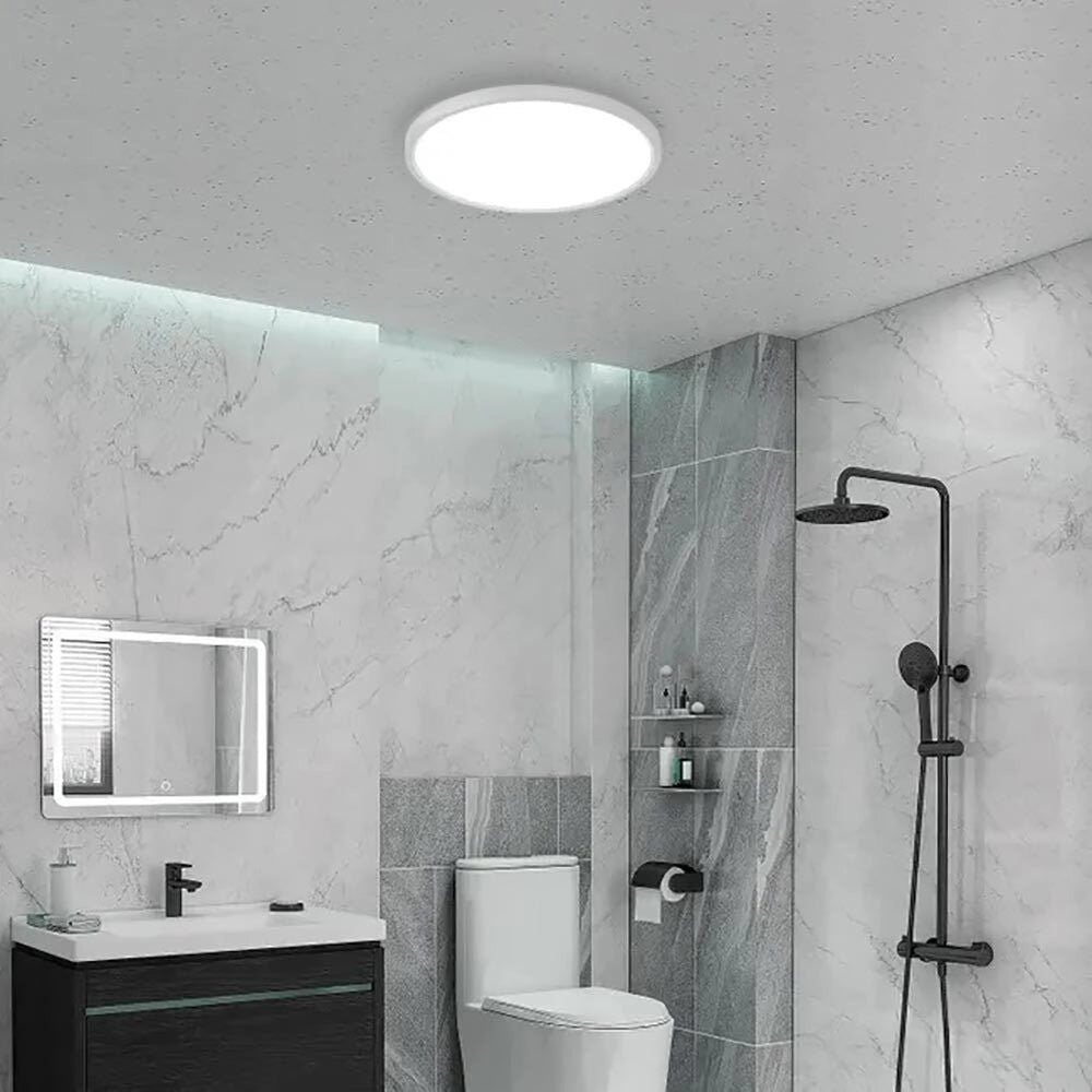 Plafoniera LED slim tonda da esterno elegante impermeabile da 42W luce calda naturale fredda soffitto bagno balcone terrazza