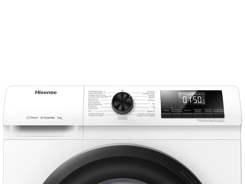 Hisense WFQP8014EVM lavatrice Caricamento frontale 8 kg 1400 Giri/min Bianco