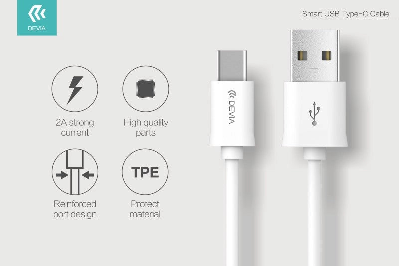 CAVO SERIE S. Type-C USB 2 METRI WHITE