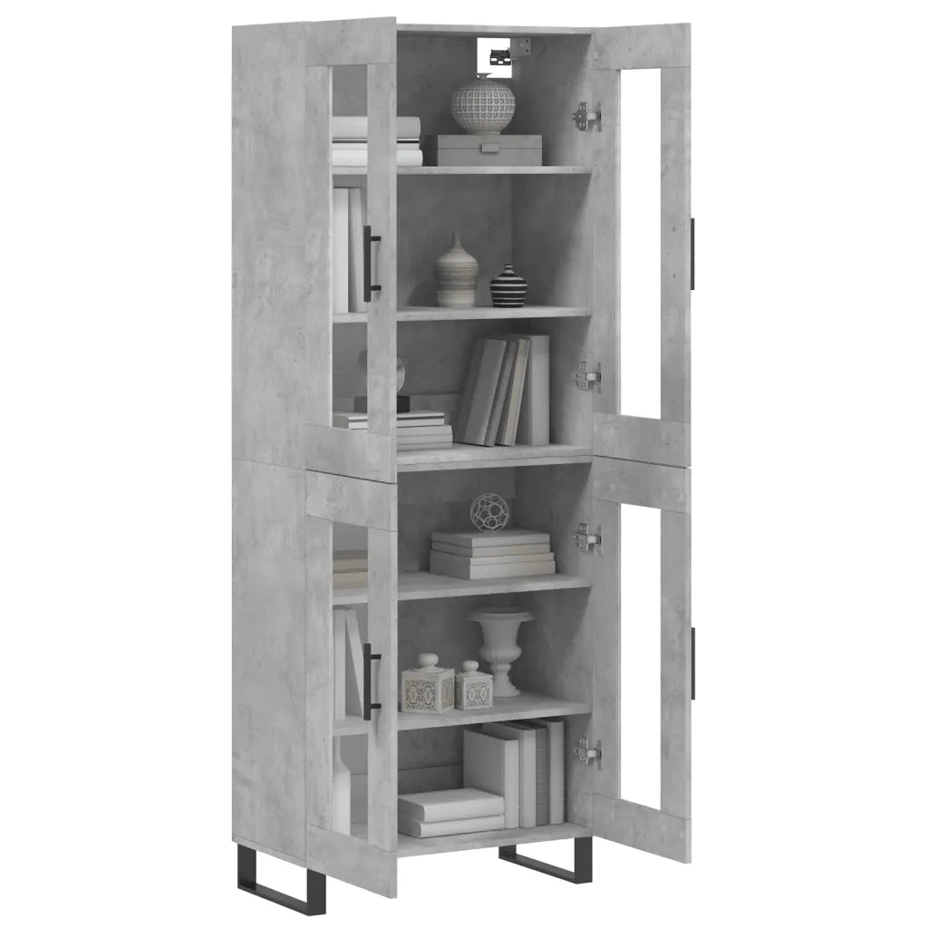 Credenza Grigio Cemento 69,5x34x180 cm in Legno Multistrato 3198301