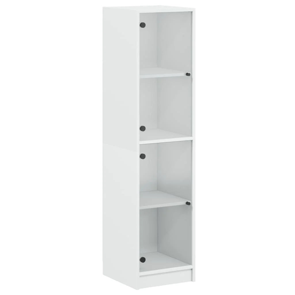 Buffet credenza cassettiera mobiletto mobile contenitore organizer per cucina soggiorno salotto con ante in vetro 35 x 37 x 142 cm bianco 02_0030109