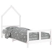 Giroletto per Bambini | Letto Infantile | Lettino Bianco 80x200cm in Legno Massello di Pino
