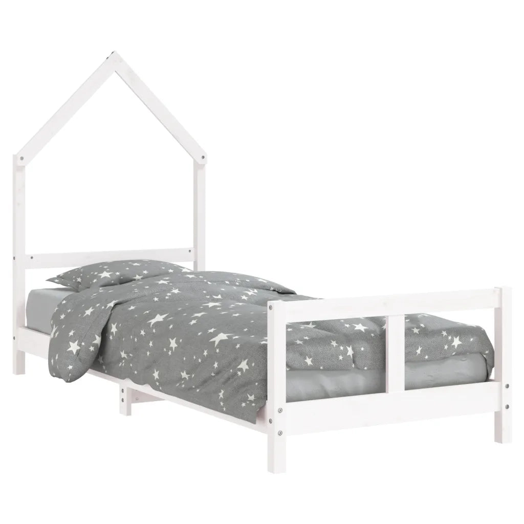 Giroletto per Bambini | Letto Infantile | Lettino Bianco 80x200cm in Legno Massello di Pino