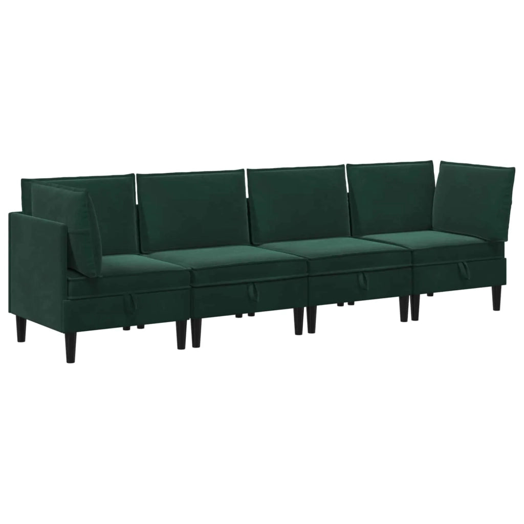 Set di mobili per il soggiorno 4 pcs Verde Scuro Velluto 3413739