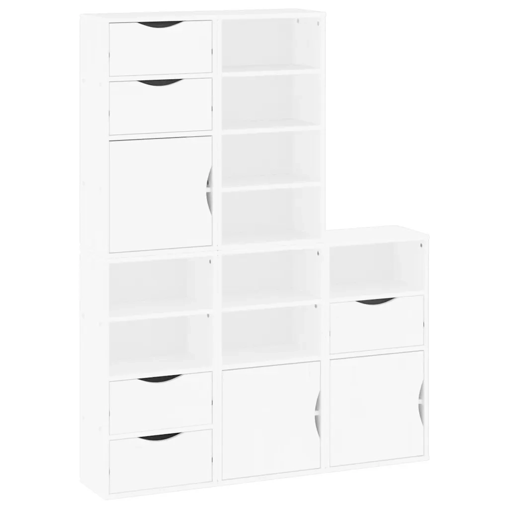 Armadietti Laterali 5 pz ODDA Bianco 40x24x79 cm Legno di Pino 3365367