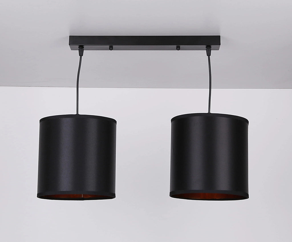 Lampada a sospensione Candellux Candida 2xE27 nero oro