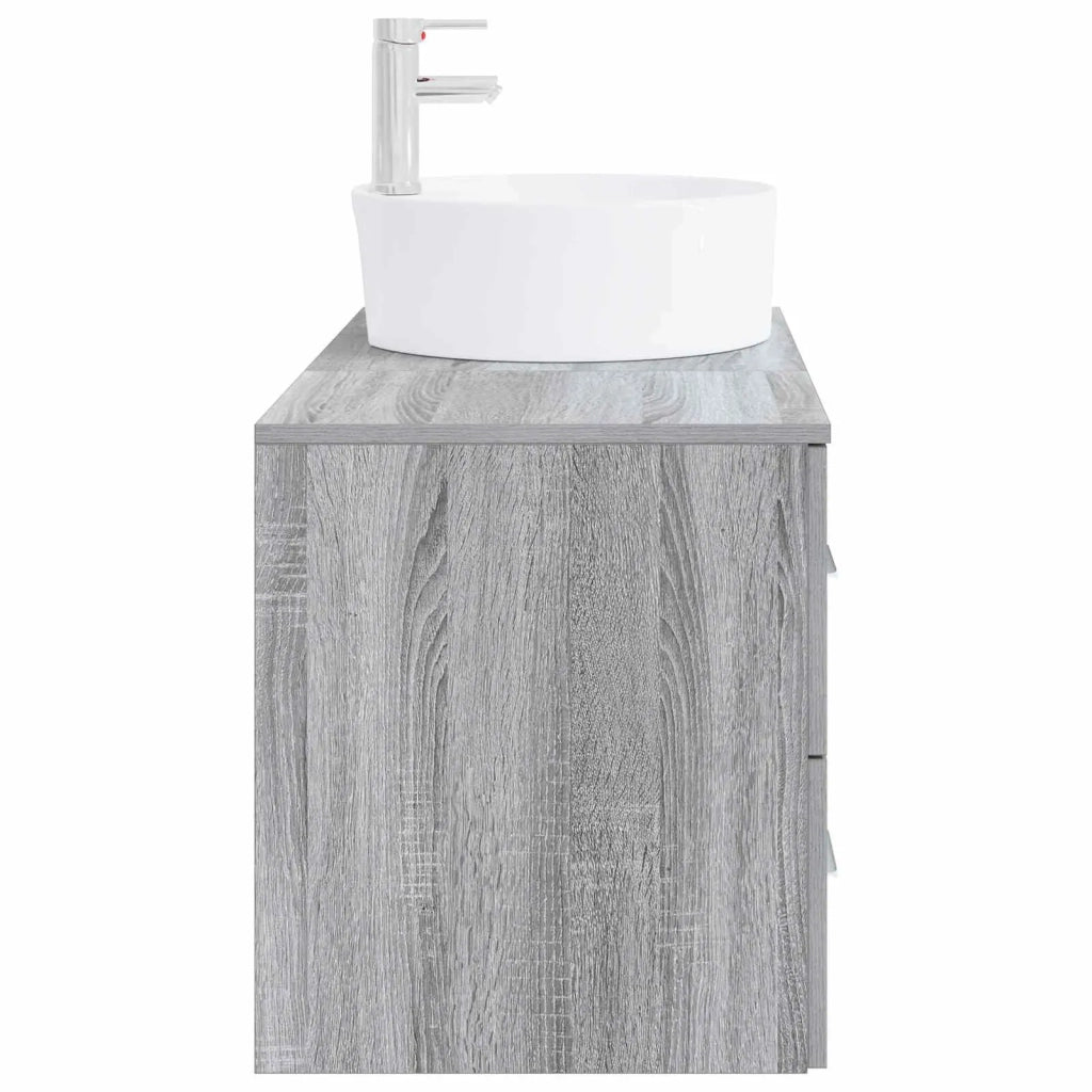 Set di mobili per il bagno 2 pz Sonoma grigio 3403989