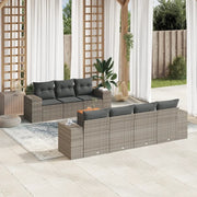 Set Divano da Giardino 8 pz con Cuscini Grigio in Polyrattan 3257684
