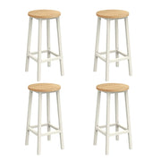 Set di 4 sgabelli alti da bar sedie da cucina struttura in acciaio altezza 65 cm montaggio facile stile industriale bianco 12_0007763