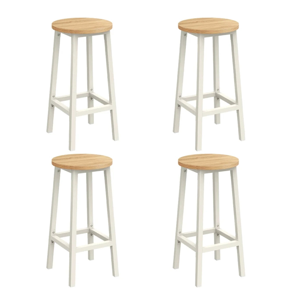 Set di 4 sgabelli alti da bar sedie da cucina struttura in acciaio altezza 65 cm montaggio facile stile industriale bianco 12_0007763