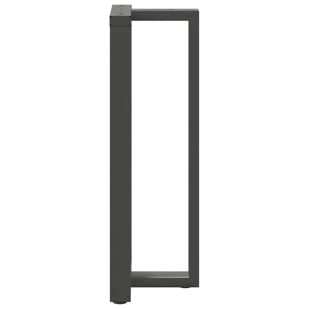 Set di 2 gambe per tavolo da bar a forma di T 50 x 35 x 110 cm con piedini regolabili design moderno in acciaio antracite 02_0057362