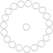 20 pezzi di O-Ring in silicone sicuro, 2,5 cm, per adattatore di catenina per bambino - Clip per biberon in trasparente.