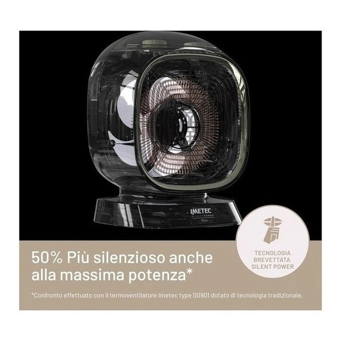 Imetec Silent Power Protection, Termoventilatore silenzioso, 2100 W, Stufetta Elettrica, Timer spegnimento programmabile, temperatura regolabile, 4 funzioni, termostato ambiente, funzione antigelo