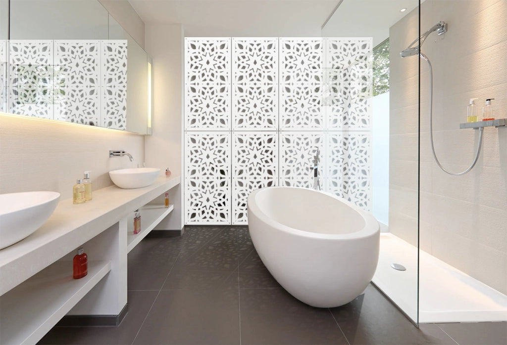 BOLERO - Pannello in PVC traforato - Parasole Misura: 47x94 cm, Colore: bianco
