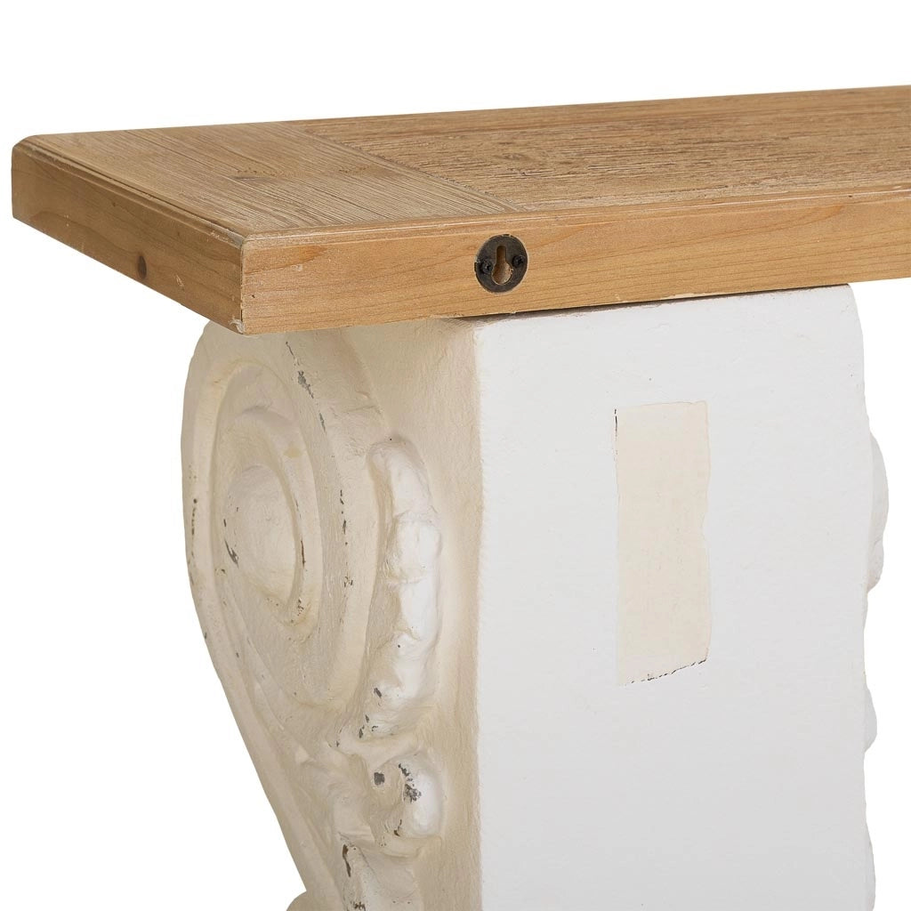 Mobile da ingresso in legno bianco 153x32,5x93h