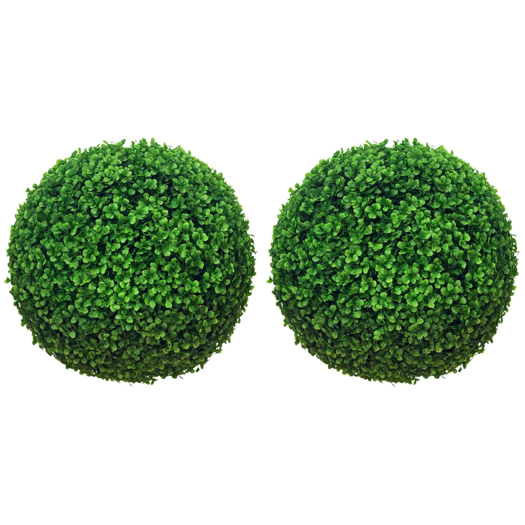 Set di 2 Piante Finte Sfera di Bosso ?40cm, Decorazione per Interno ed Esterno, Verde
