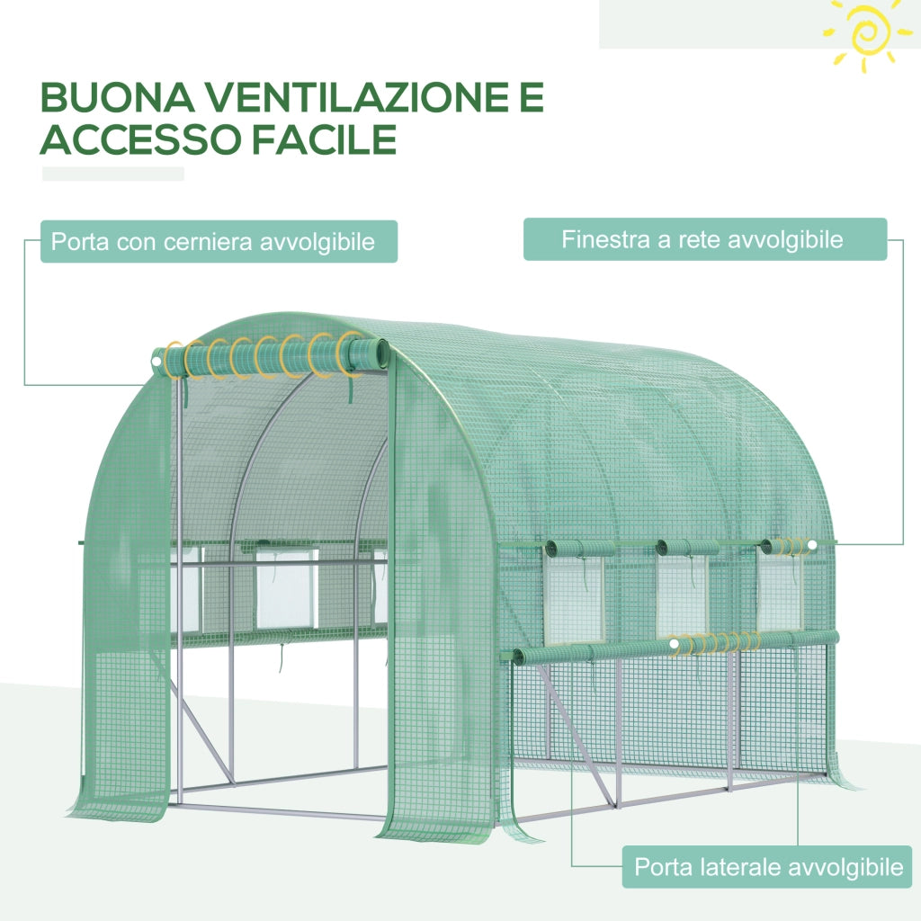 Serra da Giardino ¨C zephmum ¨C Acciaio e Copertura PE, Verde, 3x2x2m