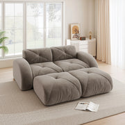 Divano modulare senza struttura in chenille taupe 204x171x76 cm