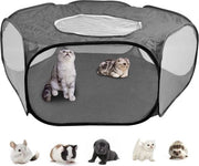 Tenda per piccoli animali, gabbia per animali domestici, gabbia pieghevole per animali, per interni ed esterni, recinzione per esercizio con tettoia, rete, box per hamster, giardino, recinzione, area di gioco, respirabile per coniglio, cavia, topi.