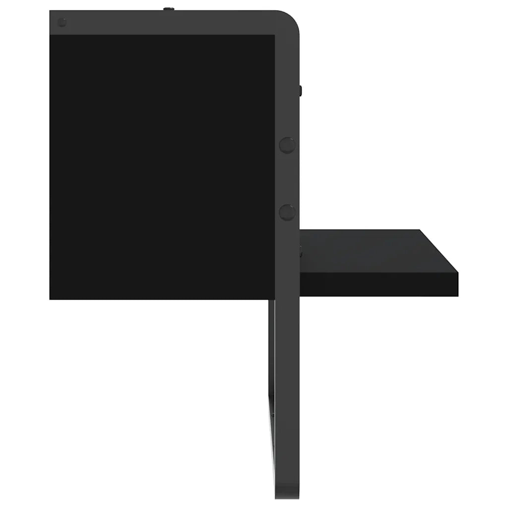 Mensola da Parete con Asta Nera 30x25x30 cm 836278