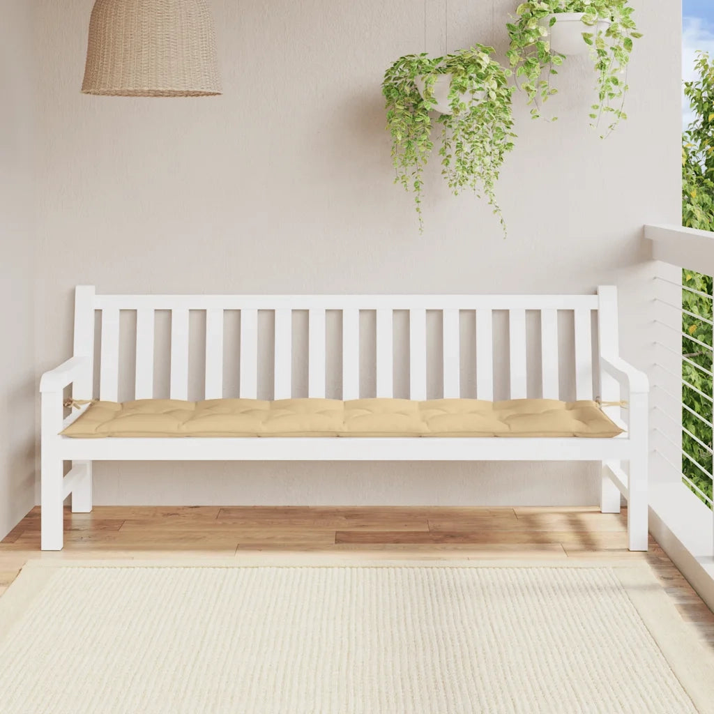 Cuscino per Panca da Giardino Beige Mélange 200x50x7 cm Tessuto 4002578