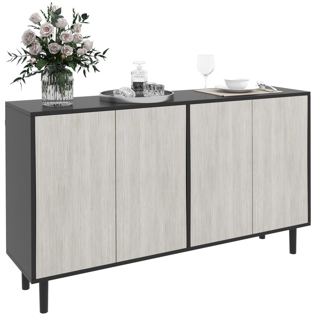 Tavolo da pranzo ¨C Zephmum ¨C Nero e grigio, legno effetto, 121x37x75 cm