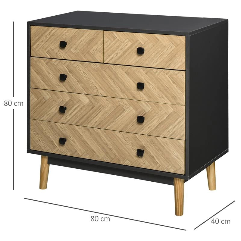 CASSETTIERA PER CAMERA DA LETTO IN LEGNO STILE VINTAGE INDUSTRIALE