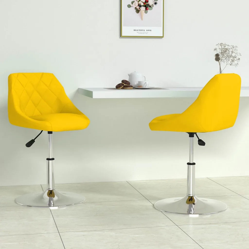 vidaXL Sedie da Pranzo Girevoli 2 pz Giallo Senape in Velluto