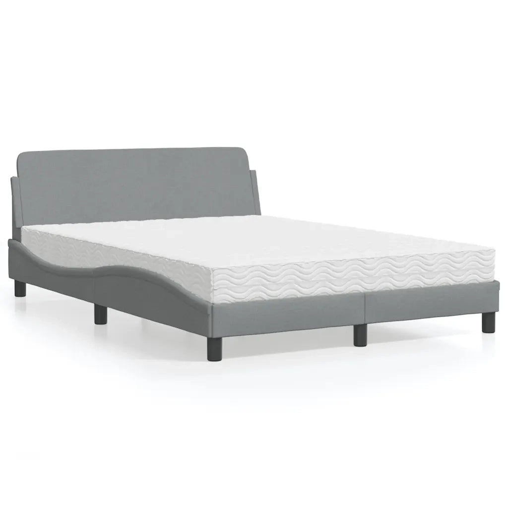 Letto con Materasso-Struttura Letto con Materasso Dover Grigio Chiaro 120x200cm Tessuto