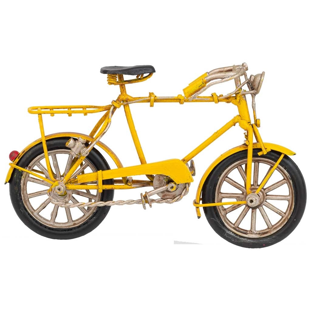 Bicicletta in metallo gialla 16,5x5,5x8,5h