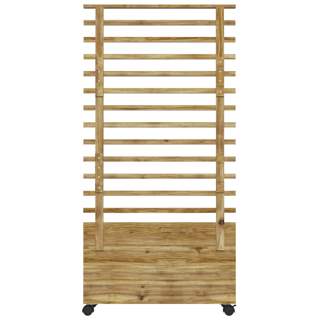 Fioriera Verticale con Traliccio e Ruote ¨C zephmum ¨C Legno 76x30x155 cm