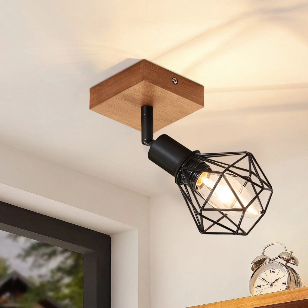 ZMH Faretto da soffitto neri metallo orientabili 350° max 40W LED per corridoio soggiorno camera letto cucina