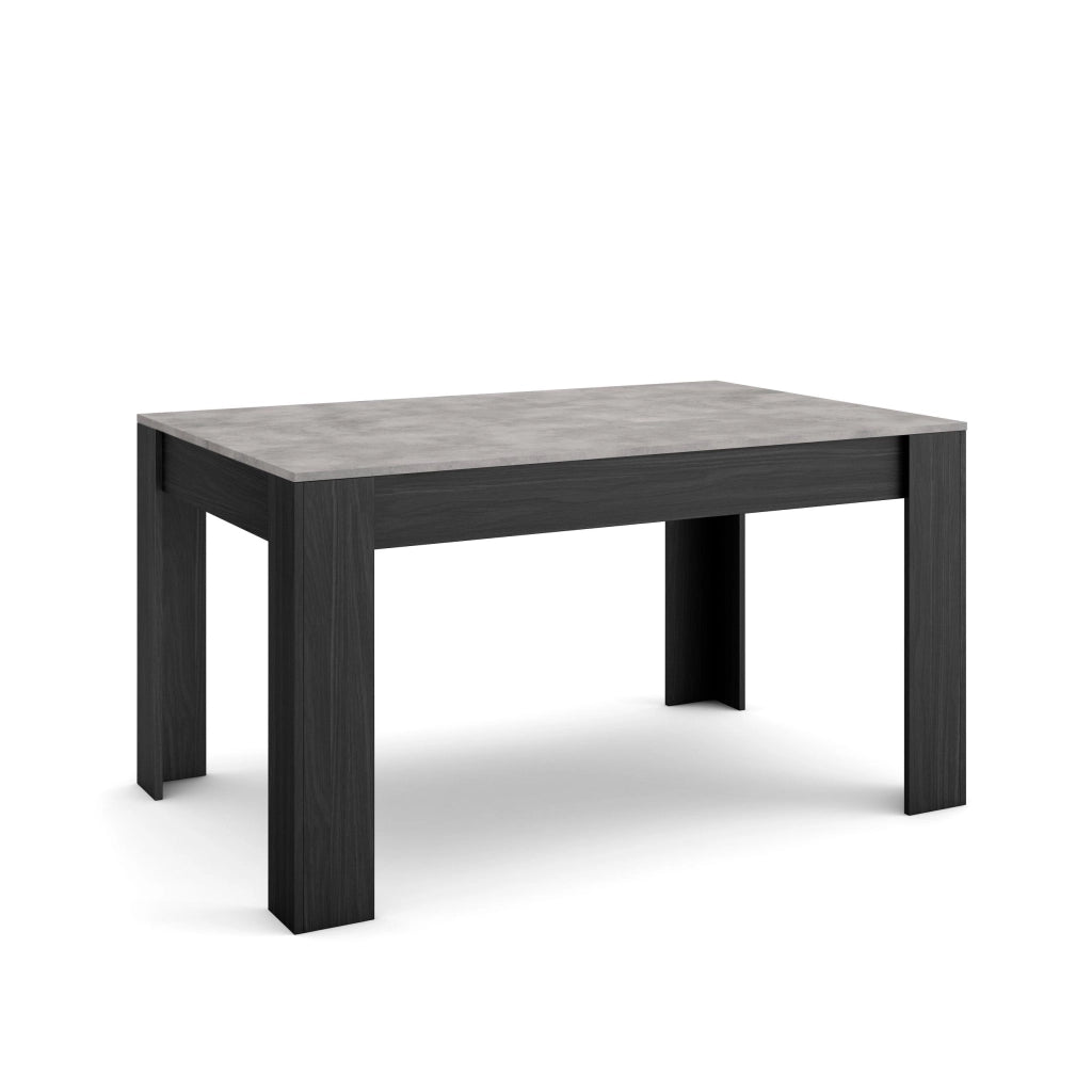Tavolo da Pranzo, 140x90x76cm, Per 6 persone, Tavolo Cucina, grigio cemento e Nero RF3657