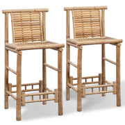 Sgabelli da Bar 2 pz in Legno di BambÃ¹ cod mxl 72886