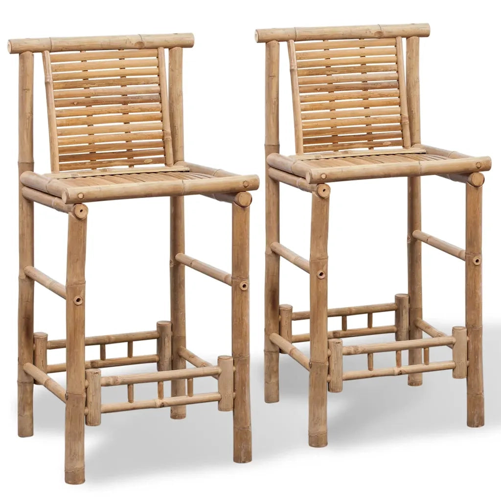 Sgabelli da Bar 2 pz in Legno di BambÃ¹ cod mxl 72886