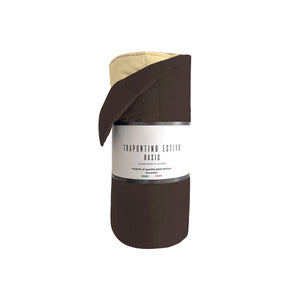 Trapuntino Double Face Singolo 100gr Tinta Unita in Microfibra Marrone/Panna