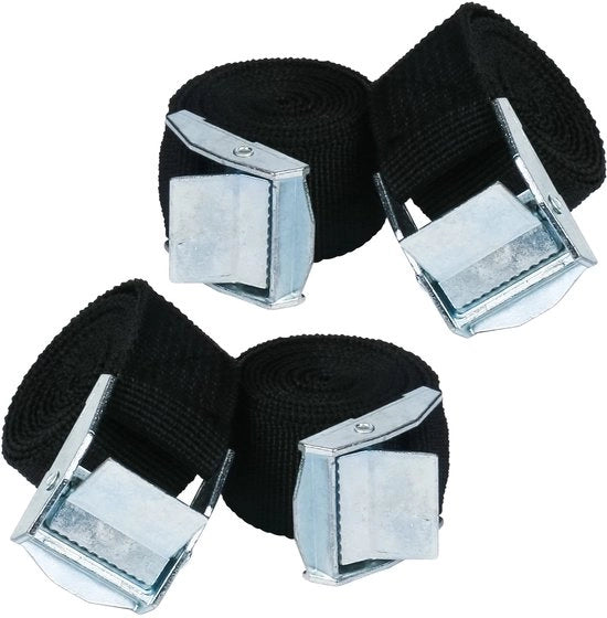 Set di cinture di trazione (4 pezzi) - 5 m x 2,5 cm Cinghie di trazione per fissaggio di bagagli e carichi