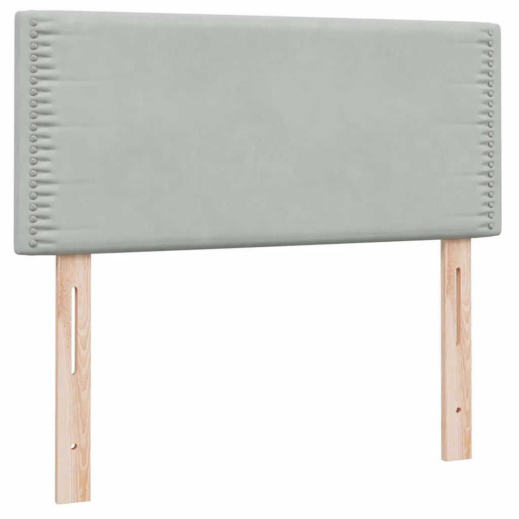 Letto singolo | Letto per adulti | Letto a Molle con Materasso e LED Grigio Chiaro 80x210 cm Velluto