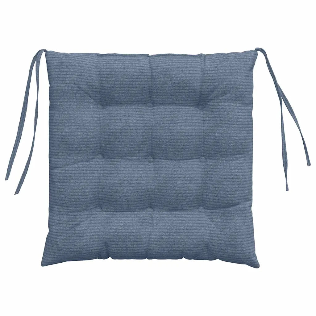 Cuscini per Seduta 4 pcs Blu 40 x 40 x 6 cm Tessuto in Cords