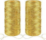 100 m cordone metallizzato dorato 1 mm - cordone per decorazioni natalizie - rotoli di filo dorato per legatura - cordone di imballo per confezioni di regalo