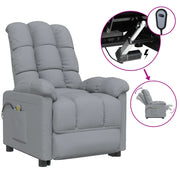 Poltrona Massaggiante | Sedia Relax Elettrica Grigio Chiaro in Tessuto