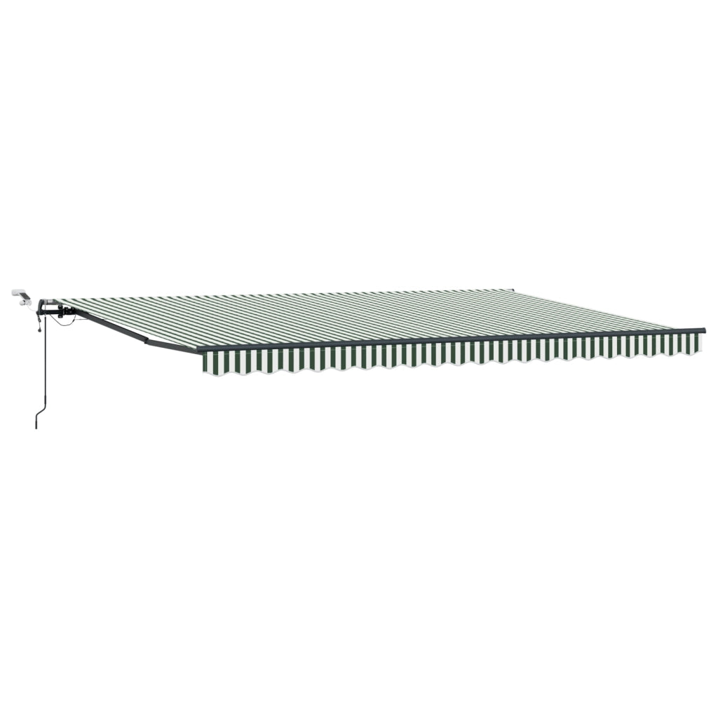 Tenda Retrattile Automatica  con LED Verde e Bianco 500x350 cm