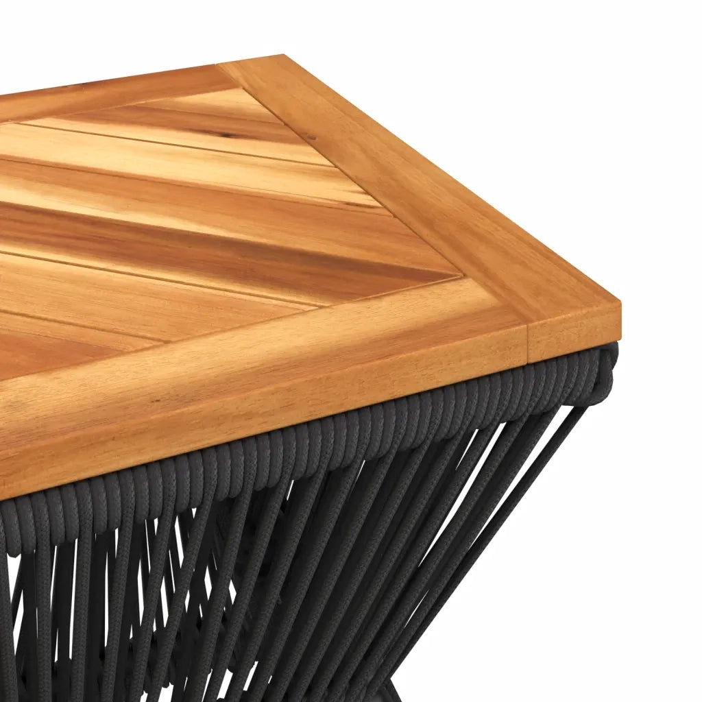 Tavolino da salotto | Tavolino da caff¨¨ | Tavolino da Soggiorno Base in Filo Metallico Nero 38x38x38cm Massello Acacia