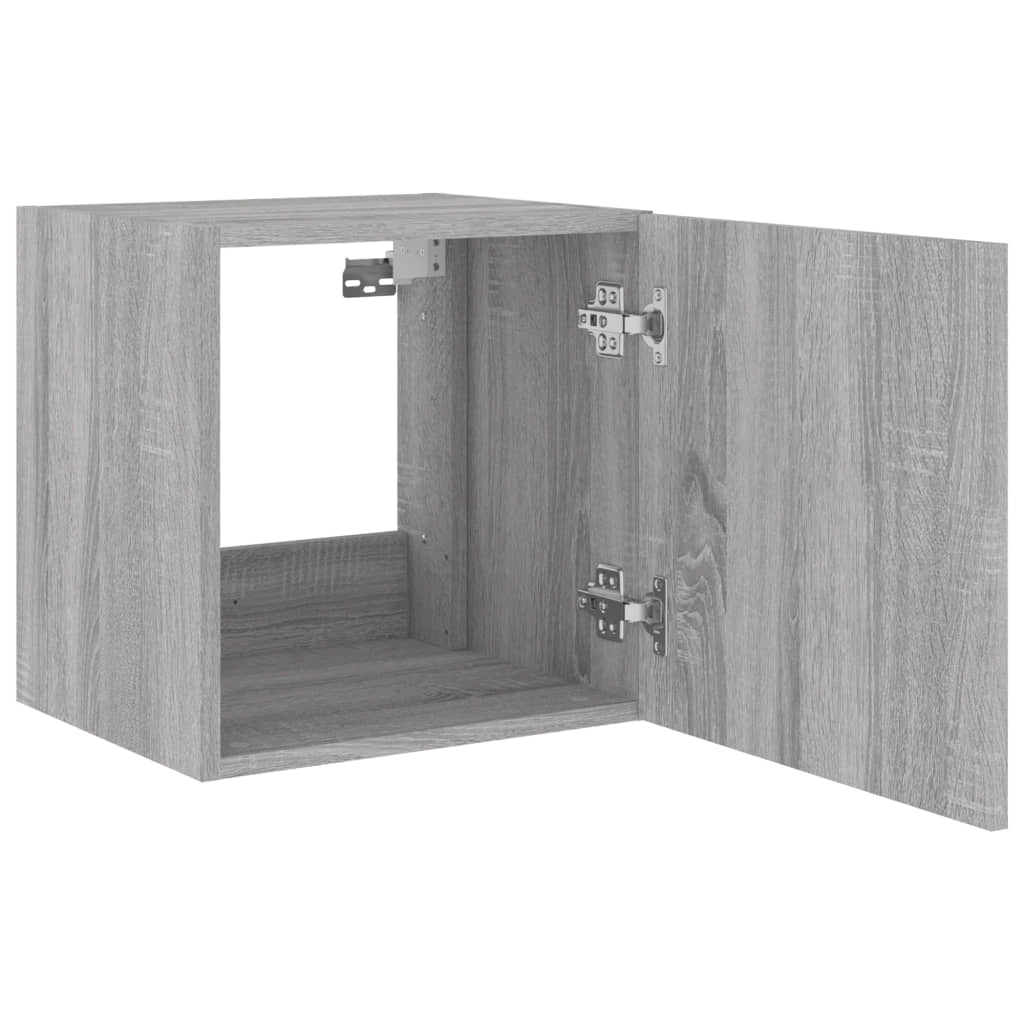 Mobile TV multimediale mensola TV mobile TV credenza TV parete attrezzata per sala da pranzo soggiorno camera da letto con luci LED Sonoma 40,5 x 35 x 40 cm grigio 02_0028048