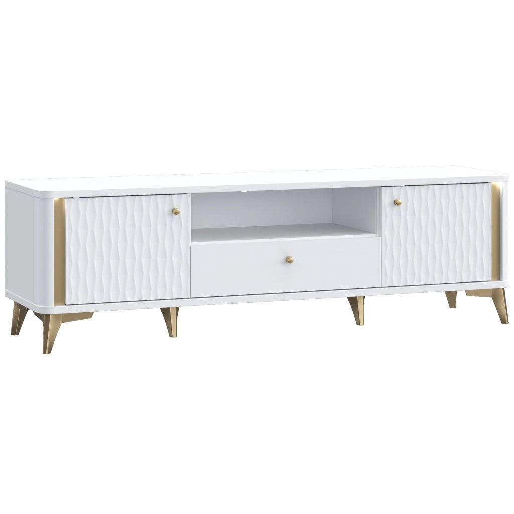 Mobile porta TV FORREST HILLS bianco+oro FTHT131B-M841