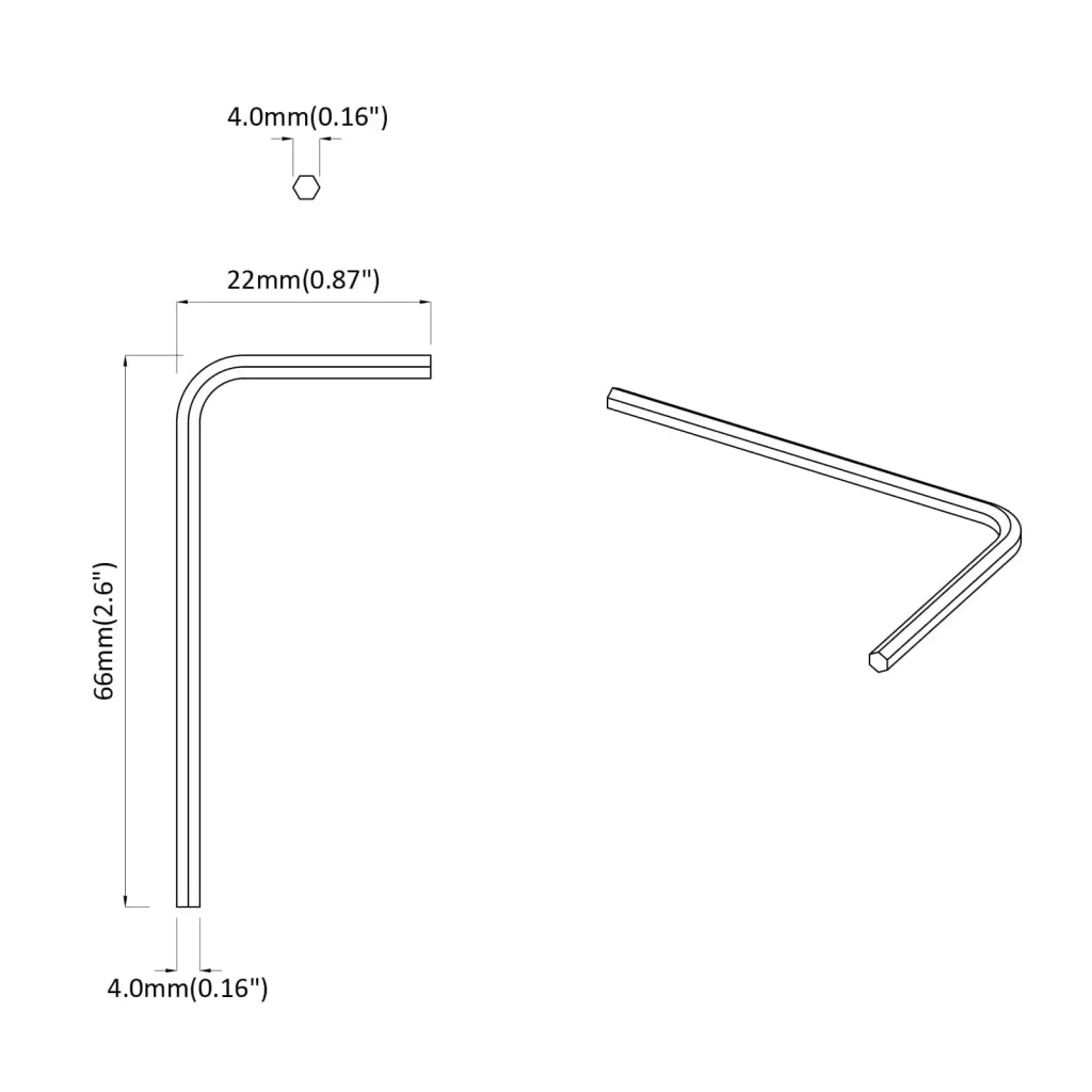 Chiave Esagonale 2 pz Argento 22 x 66 mm Acciaio CFW4622331