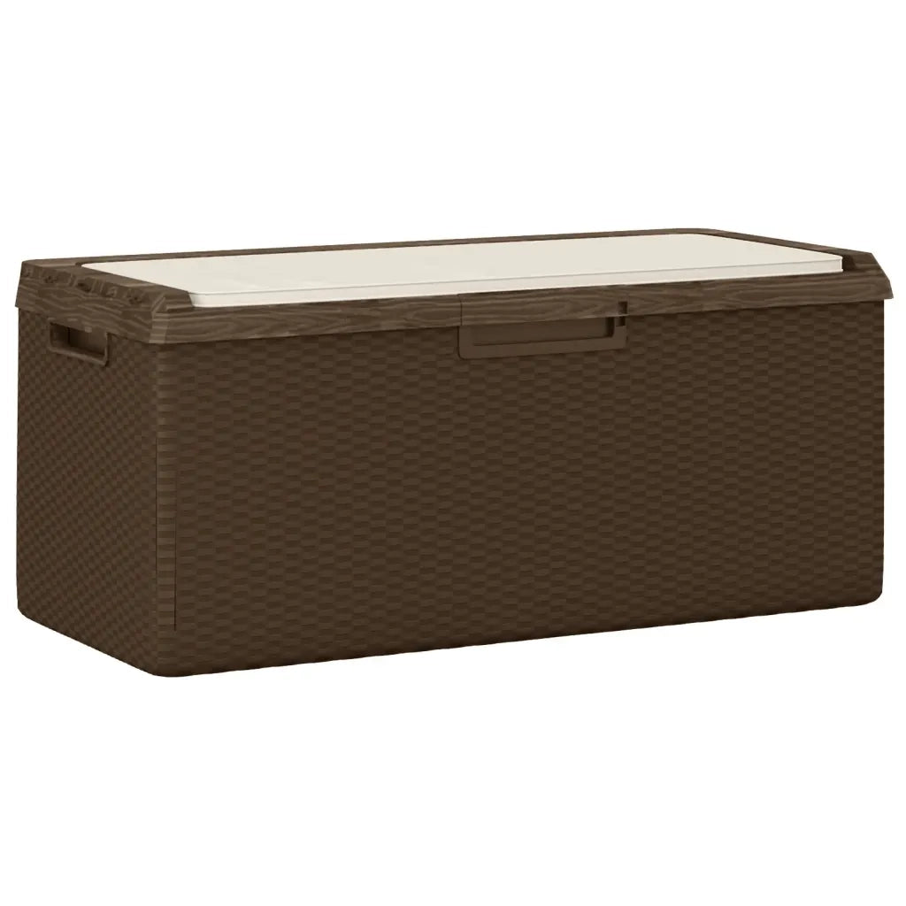 Baule da Giardino con Cuscino Seduta Marrone 350 L in PPcod mxl 133691