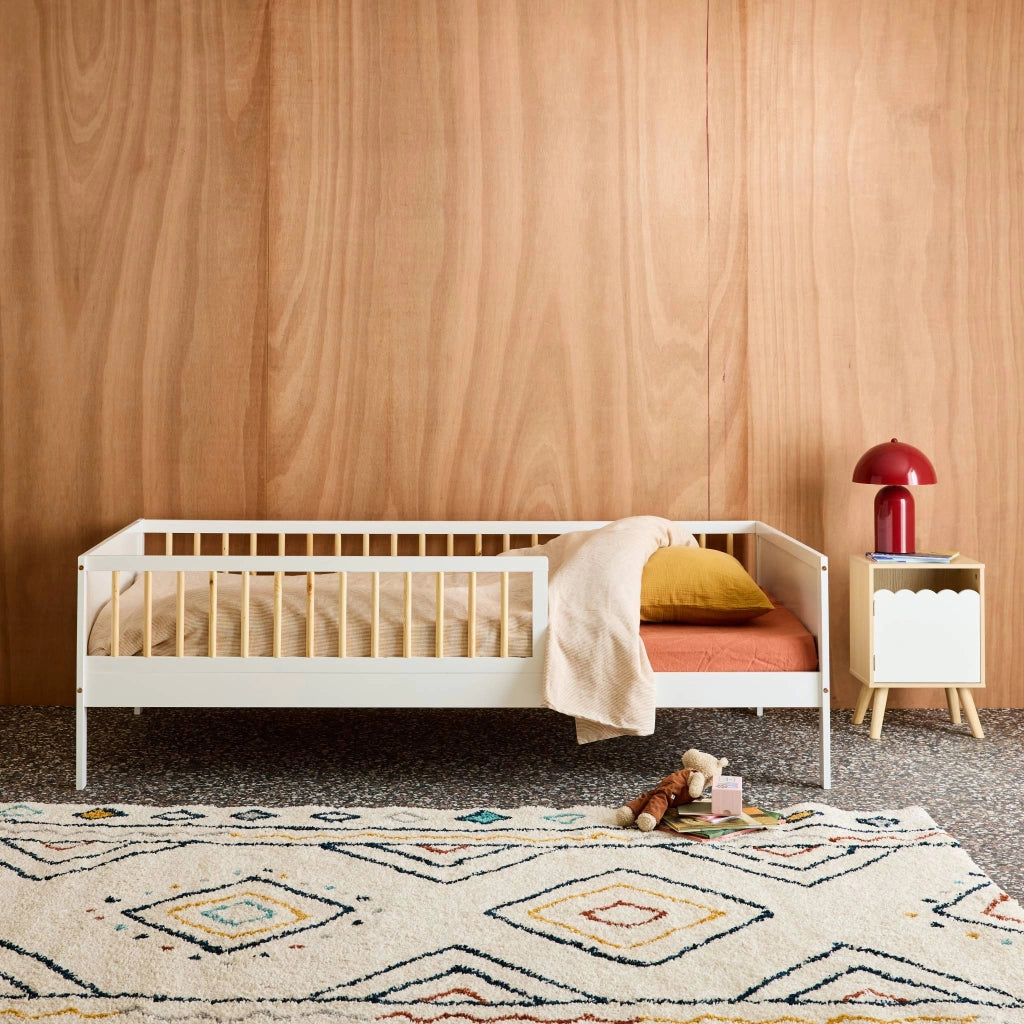 Letto bambino 90cm pino naturale rete a doghe inclusa, bianco